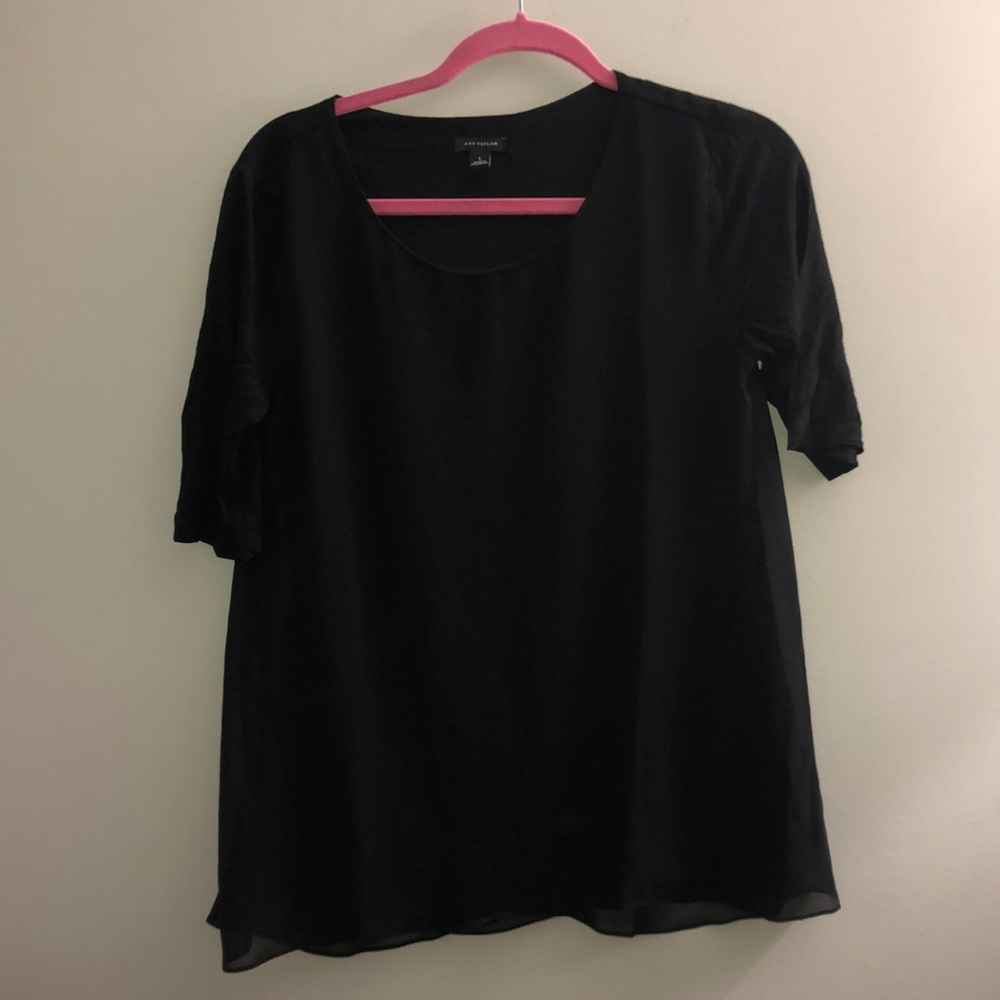 short Sleeve Black Blouse